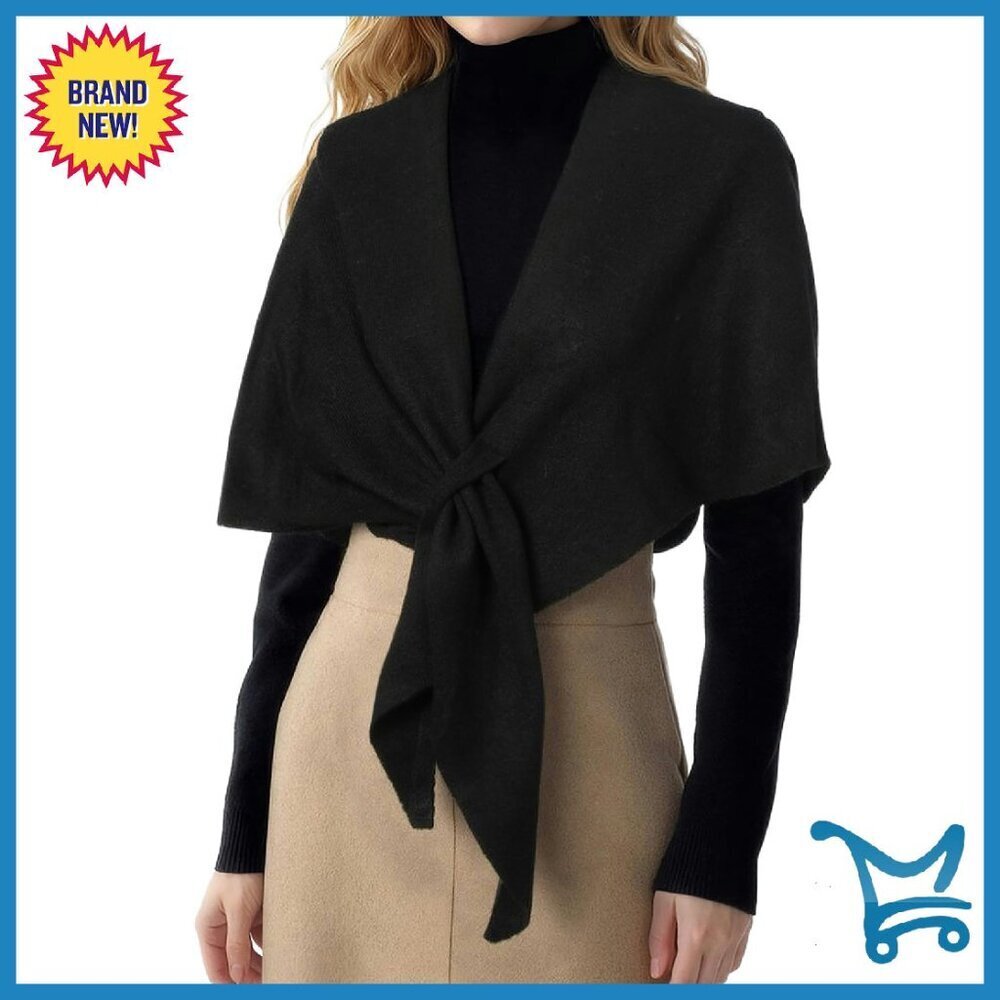 Soft Knit Triangle Cape Shawl Wrap Sweater for Women Fall Winter